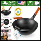 Yosukata 13.5" Carbon Steel Wok Pan Pre-seasoned Flat Bottom Stir Fry Cookware New. Price: $112.99.