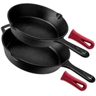 Cuisinel 2-PIECE Pre-seasoned Cast Iron Skillet Set 8" & 10" New. Price: $31.99.