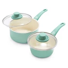 Greenlife Soft Grip 1QT And 2QT Saucepan Set, Healthy Ceramic Nonstick, T... New. Price: $74.42.