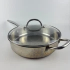 Wolfgang Puck 11" Saute Pan W/lid Cafe Collection 18/10 Stainless Steel 042005 Used. Price: $30.00.