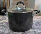 Tramontina 6 Qt. 5.7 Porcelain Enamel Non-stick Stock Pot Black Made Usa Used. Price: $39.99.