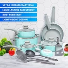 Mueller 16PC Non-stick Stone Cookware Set W/ Steamer & Glass Lids Turquoise New. Price: $49.99.