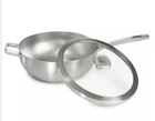 Berghoff Leo Graphite 18/10 Stainless Steel 11-IN. 5.2-QT. Wokpan With Glass Lid New. Price: $100.00.