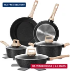 Soday 12 Pcs Pots And Pans Non Stick, Cookware Sets Black Granite Induction New. Price: $90.43.