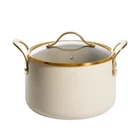 Bloomhouse 8QT Ceramic Nonstick Stock Pot W/ Lid Aluminum Almond Cream Gold New. Price: $89.99.