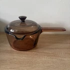 Vintage Corning Amber Vision Ware 1 Liter Sauce Pan Pot With Spout And Lid Usa Used. Price: $24.99.
