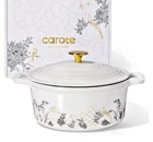 Carote 5 Qt Cast Iron Dutch Pot With Lid, Enameled Floral Ovens New. Price: $55.00.