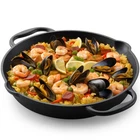 Navaris 12" (30CM) Pre-seasoned Cast Iron Skillet Frying Pan Double Handle New. Price: $73.14.