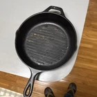 Lodge Cast Iron Grill Pan 8GP Round Raised Ridges Gas Electric Induction Used. Price: $49.99.