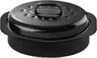 13 Inch Enamel Roasting Pan, Black Covered Oval Steel, Heavy Duty Oven Turkey New. Price: $39.98.