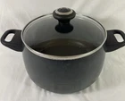 The Pampered Chef 4 Quart Stock Pot / Pan With Glass Lid Kitchen Cookware Used. Price: $29.69.