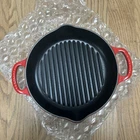 Creuset Enameled Cast Iron Deep Round Grill 9.75 In Cerise New No Box. Price: $150.00.