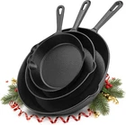 Utopia Kitchen Cast Iron Skillets 3 Piece Set, Chefs Pan, Pre Seasoned Black New. Price: $34.52.