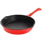 Megachef Enameled Round 8 Inch Preseasoned Cast Iron Frying Pan Red New. Price: $63.62.