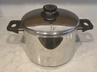 Vintage Cooks Club 18/10 Stainless Steel 8QT Stockpot Pan Steamer Lid 1994 Used. Price: $37.99.