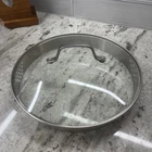 Calphalon Strainer Lid Tempered Glass & Stainless Replacement 9 3/4 Inside Lip Used. Price: $12.50.