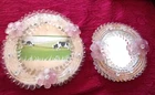 Pair Of Vintage Murano Mirror And Photo Holder Pink Glass. Price: $267.24.