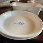 Vintage Corningware Lot: Loaf Pan P-315-B , 2 Pie Server Plates P-309 Used. Price: $50.00.