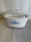 Corningware Blue Cornflower 1/2QT Casserole Dish P-2 1/2-B Lid Used. Price: $20.00.