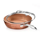 Gotham Steel Hammered Copper 12 Inch Non Stick Frying Pans With Lid, New. Price: $34.99.