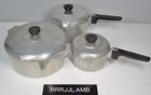 Vtg Wagner Ware Magnalite 4248P 4683P 4681 Stock Pot, Pans & Lids 1.5, 3, Qt Used. Price: $188.00.