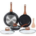 Eslite Life Nonstick Ceramic Frying Pans 8"+9.5"+11" Set W/lids, Black New. Price: $113.58.