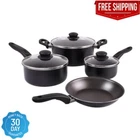 Mainstays 7 Piece Non-stick Cookware Set Black New. Price: $29.75.
