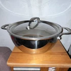 Kitchenaid Tri-ply Clad 5.5 Qt Stainless Steel Stockpot W/ Lid, Induction Used. Price: $79.99.