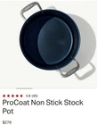 Made In 8 Quart Blue Procoat Non-stick, Non-toxic 5 Ply Clad Stock Pot New. Price: $199.00.
