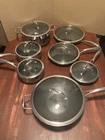 Hexclad Hybrid Nonstick Cookware 13PC Complete Pots & Pans Set W/lids Used. Price: $359.99.