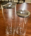 Master Chef Clear Glass 2 Canisters Stainless Lid Kitchen Home Storage Organize Used. Price: $13.00.
