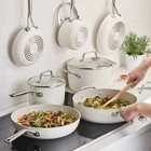 Kitchenaid Hard-anodized Ceramic Non-stick Cookware Set, 11-PIECE, White Used. Price: $149.99.