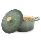 Megachef 5.3 Quarts Round Enameled Cast Iron Casserole With Self Basting Lid New. Price: $53.12.