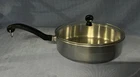 Farberware Saute Fry Pan 3 Qt Stainless Steel Bonded Bottom 9.5 X 2.75 Glass Lid Used. Price: $24.00.