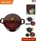 Durable 5 Qt Cast Iron Dutch Oven With Stylish Gold-plated Handle Cranberry New. Price: $121.99.