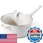 The Rock Soho Ceramic Nonstick Saucepan With Lid, 3.3 Quarts Toxic Small Pot New. Price: $67.00.