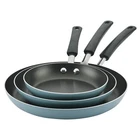 Farberware 3 Piece Pan Aluminum Non-stick Frying Skillet Set, Blue New. Price: $51.91.