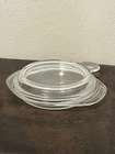 (2) Clear Corning Ware 750 Ml- Oz & Pyrex Glass P-240-C Lid 682-030 Bowl Used. Price: $26.99.