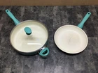 Greenpan Rio Ceramic Nonstick 5QT Saute Helper Handle Lid & 10" Frying Used. Price: $25.00.