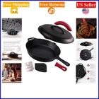 12-INCH Pre-seasoned Cast Iron Skillet With Lid, Silicone Handles, Access... New. Price: $116.49.