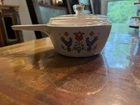 Corningware P-82-B Saucepan, Vintage 1975, Country Festival Bluebird, 1.5 Pint Used. Price: $17.99.