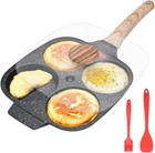 Bobikuke Fried Egg Pan, Frying With Lid Nonstick 4 Cups Pancake Black New. Price: $32.22.