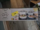 New Cuisinart 8PC Stainless Stl Cookware Set 500F Matte White Brushed Gold Pans. Price: $110.00.
