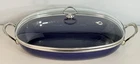 Chantal Cookware Large 15" X 10.5" Blue Enamel Steel Stovetop Pan With Glass Lid Used. Price: $116.88.