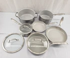 Preowned Greenpan Stainless Steel Ceramic Nonstick 10 Pc Cookware Pot Set Used. Price: $79.96.