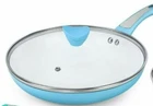 Shineuri 11" Pan Powder Blue Aluminum Non Stick Frying W/lid New. Price: $53.94.