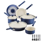 Farberware Easy Clean 14PC Ceramic Nonstick Cookware Set Tools, Blue New. Price: $69.99.