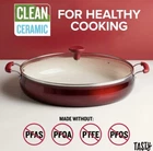 Tasty Clean Ceramic 13" Non-stick Aluminum Centerpiece Saut Pan With Glass Lid New. Price: $35.00.