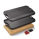 Overmont Reversible Cast Iron Grill Griddle Pan, Pre-seasoned 1... Usa Fast Ship New. Price: $52.02.