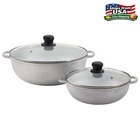 Imusa 2.5/7.0QT Cast Aluminum Caldero 2PC Set With Glass Lid - 22/30CM New. Price: $26.97.